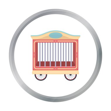 Sirk vagon simgesi beyaz arka plan üzerinde izole karikatür tarzı. Sirk sembol stok vektör çizim.