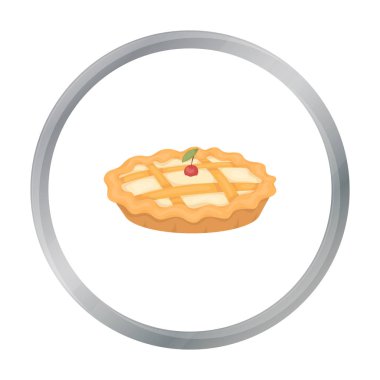 Beyaz arka plan üzerinde izole Şükran günü pasta simge karikatür tarzı. Kanadalı Şükran günü sembol stok vektör çizim.