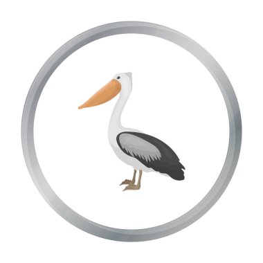 Pelikan simgesi beyaz arka plan üzerinde izole karikatür tarzı. Kuş sembol stok vektör çizim.