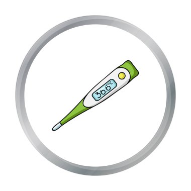 Elektrik termometre simgesi beyaz arka plan üzerinde izole karikatür tarzı. Sembol stok vektör çizim bebek d..