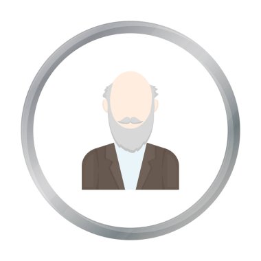 Gri sakal simgesi karikatür. Tek avatar, sevgiyle simgesinden büyük avatar çizgi film.
