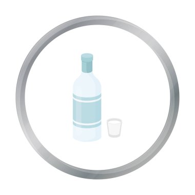 Votka simgesi beyaz arka plan üzerinde izole karikatür tarzı. Alkol sembol stok vektör çizim.