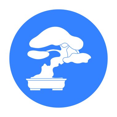 Bonsai simge siyah stil beyaz arka plan üzerinde izole içinde. Japonya sembol stok vektör çizim.