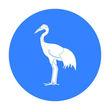 Kırmızı taç vinç simge siyah stil beyaz arka plan üzerinde izole içinde. Japonya sembol stok vektör çizim.