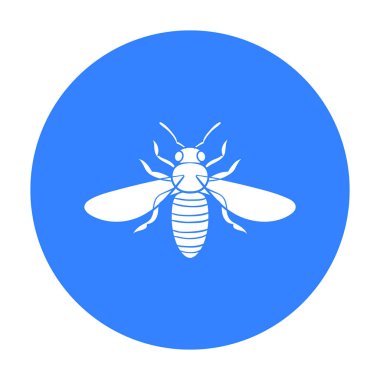 Arı simge siyah stil beyaz arka plan üzerinde izole içinde. Böcekler sembol stok vektör çizim.