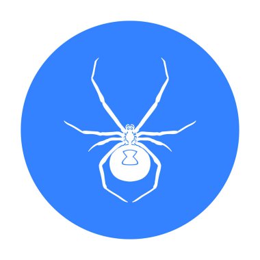 Kara dul örümcek simge siyah stil beyaz arka plan üzerinde izole içinde. Böcekler sembol stok vektör çizim.