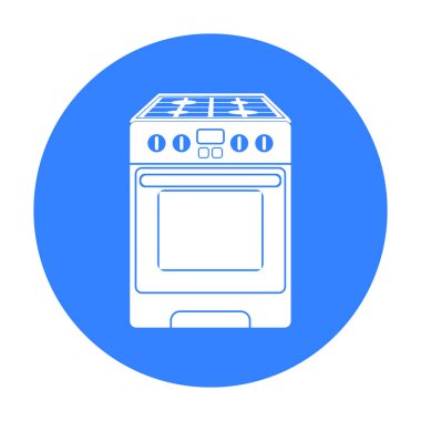 Mutfak soba simge siyah stil beyaz arka plan üzerinde izole içinde. Ev aleti sembol stok vektör çizim.