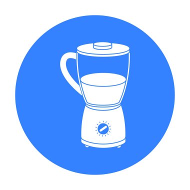 Blender simge siyah stil beyaz arka plan üzerinde izole içinde. Ev aleti sembol stok vektör çizim.