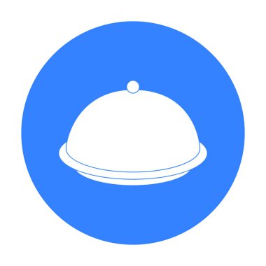 Cloche simge siyah stil beyaz arka plan üzerinde izole içinde. Otel sembol stok vektör çizim.