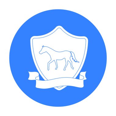 Binicilik blaze simge siyah stil beyaz arka plan üzerinde izole içinde. Hipodrom ve atın sembolü hisse senedi vektör çizim.