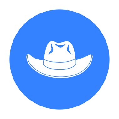 Kovboy şapkası simge siyah stil beyaz arka plan üzerinde izole içinde. Şapka sembol stok vektör çizim.