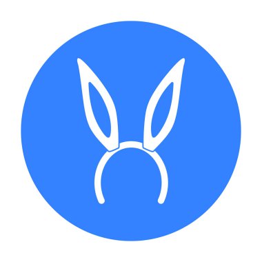 Bunny kafa bandı simge siyah stil beyaz arka plan üzerinde izole içinde. Şapka sembol stok vektör çizim.