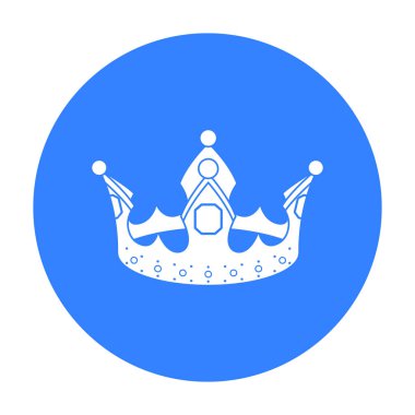 Taç simge siyah stil beyaz arka plan üzerinde izole içinde. Şapka sembol stok vektör çizim.