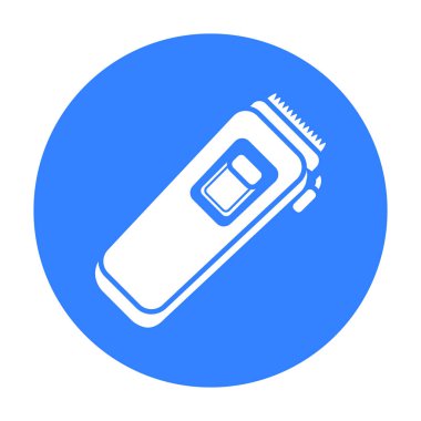 Elektrik düzeltici simge siyah stil beyaz arka plan üzerinde izole içinde. Hairdressery sembol stok vektör çizim.