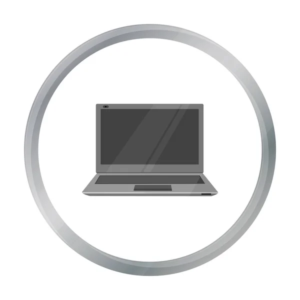 Icône ordinateur portable dans le style de dessin animé isolé sur fond blanc. Illustration vectorielle du symbole d'ordinateur personnel . — Image vectorielle