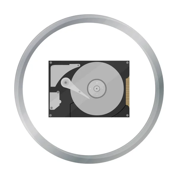 Icône de disque dur dans le style de dessin animé isolé sur fond blanc. Illustration vectorielle du symbole d'ordinateur personnel . — Image vectorielle