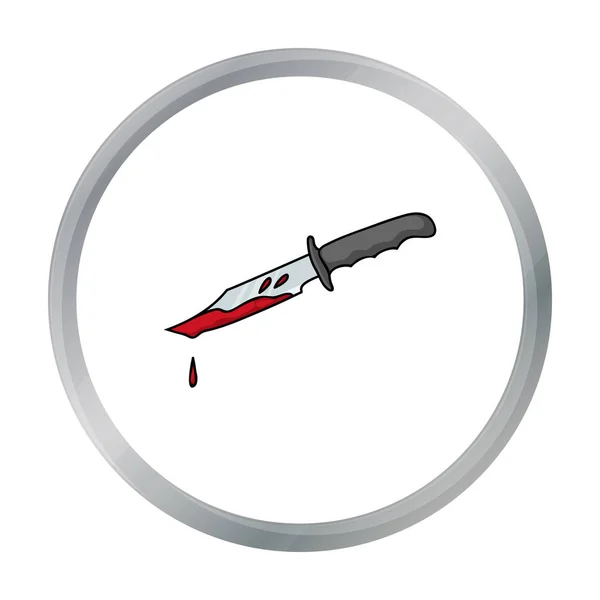 漫画のスタイルの白い背景で隔離の血まみれのナイフのアイコン。犯罪シンボル株式ベクトル図. — ストックベクタ