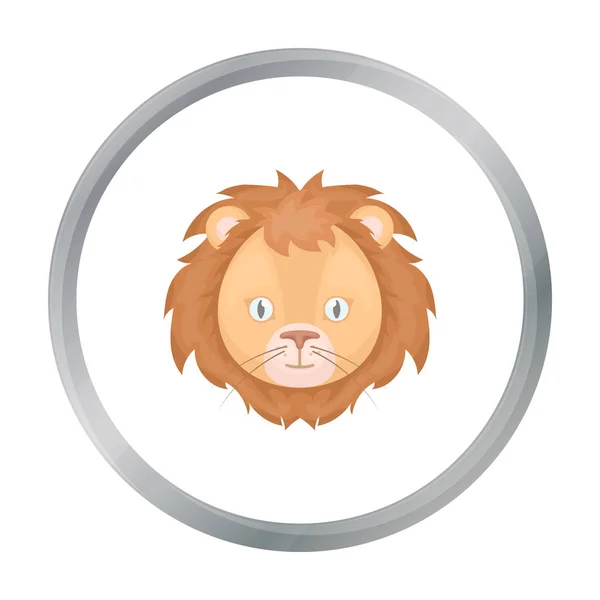 Icono de león de circo en estilo de dibujos animados aislado sobre fondo blanco. Circo símbolo stock vector ilustración . — Vector de stock