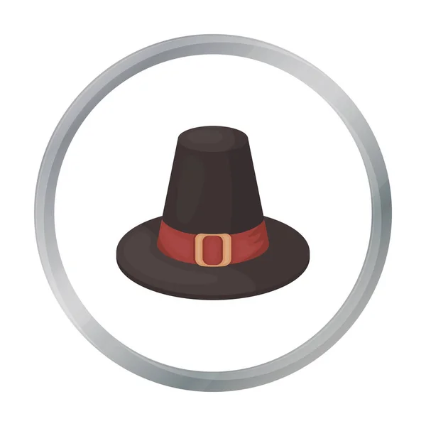 Icono de sombrero de peregrino en estilo de dibujos animados aislado sobre fondo blanco. Día de Acción de Gracias canadiense símbolo stock vector ilustración . — Archivo Imágenes Vectoriales