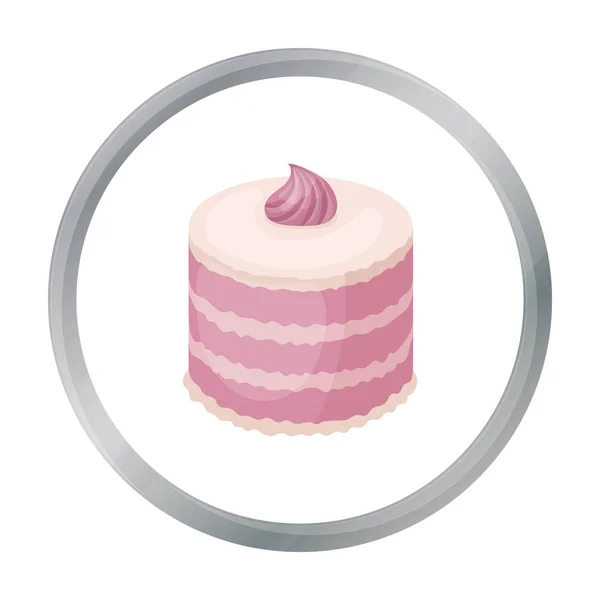 Icône de gâteau violet dans le style de dessin animé isolé sur fond blanc. Gâteaux symbole illustration vectorielle de stock . — Image vectorielle