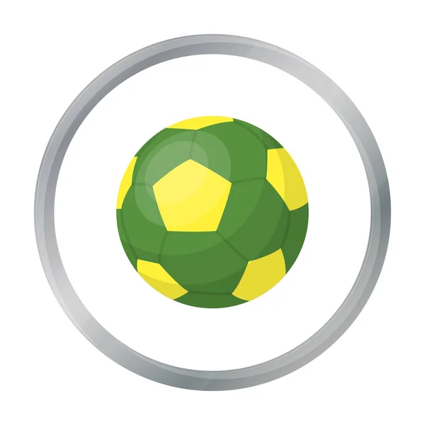 Grüne Fußball-Ikone im Cartoon-Stil isoliert auf weißem Hintergrund. Brasilien Land Symbol Aktienvektor Illustration. — Stockvektor