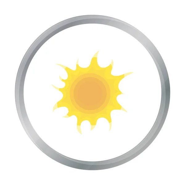 Icono de sol en estilo de contorno aislado sobre fondo blanco. Bio y ecología símbolo stock vector ilustración . — Vector de stock