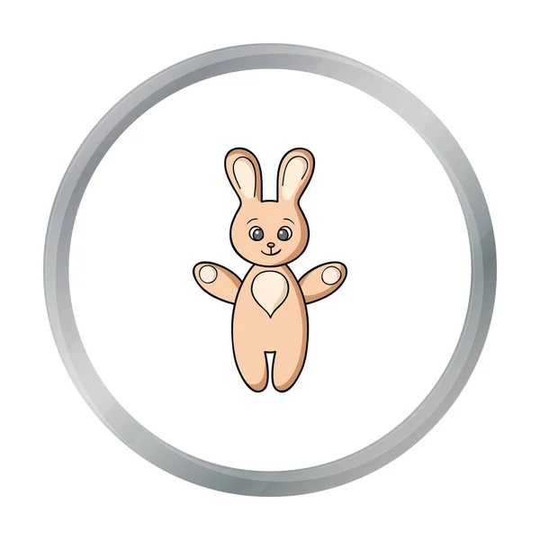 Icono de juguete de conejo en estilo de dibujos animados aislado sobre fondo blanco. Bebé nacido símbolo stock vector ilustración . — Archivo Imágenes Vectoriales