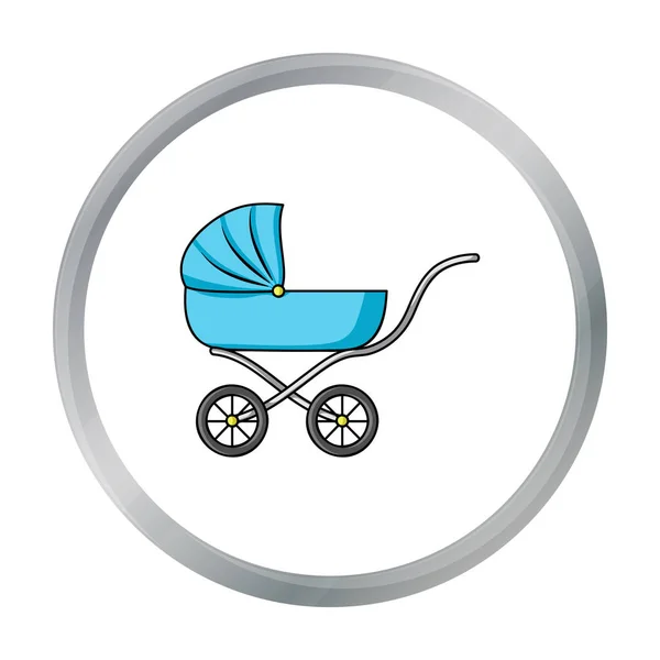 Kinderwagen-Symbol im Cartoon-Stil isoliert auf weißem Hintergrund. baby born symbol stock vektor illustration. — Stockvektor