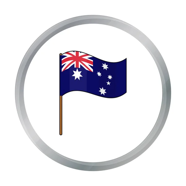 Иконка австралийского флага в карикатурном стиле выделена на белом фоне. Австралийская векторная иллюстрация . — стоковый вектор