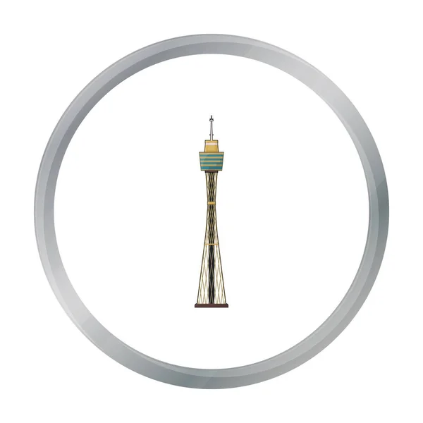 시드니 타워는 흰색 배경에 고립 된 만화 스타일에서 아이콘. 호주 기호 주식 벡터 일러스트 레이 션. — 스톡 벡터