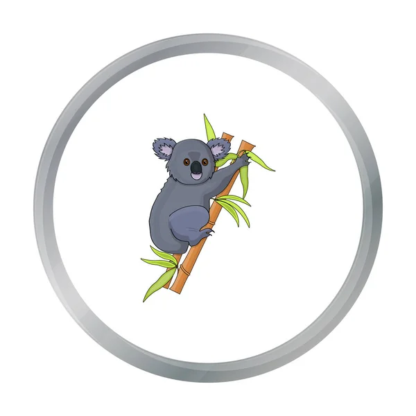 Icono de koala australiano en estilo de dibujos animados aislado sobre fondo blanco. Australia símbolo stock vector ilustración . — Vector de stock