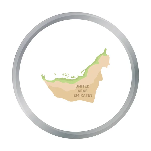 在白色背景上孤立的卡通风格的领土的阿拉伯联合酋长国图标。阿拉伯联合酋长国象征股票矢量图. — 图库矢量图片