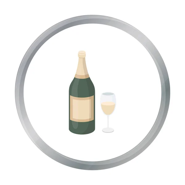 Champagner-Ikone im Cartoon-Stil isoliert auf weißem Hintergrund. Alkohol Symbol Aktienvektor Illustration. — Stockvektor