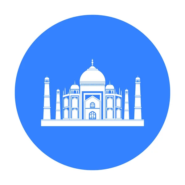 Taj Mahal ícone em estilo preto isolado em fundo branco. Índia símbolo estoque vetor ilustração . —  Vetores de Stock