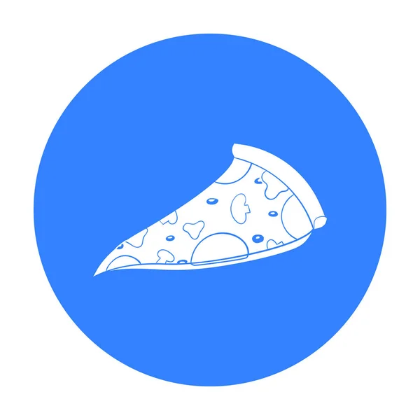 Icône de pizza italienne dans le style noir isolé sur fond blanc. Italie pays symbole stock vecteur illustration . — Image vectorielle