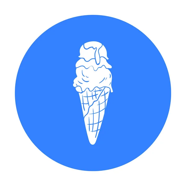 Icono de gelato italiano en estilo negro aislado sobre fondo blanco. Italia país símbolo stock vector ilustración . — Archivo Imágenes Vectoriales