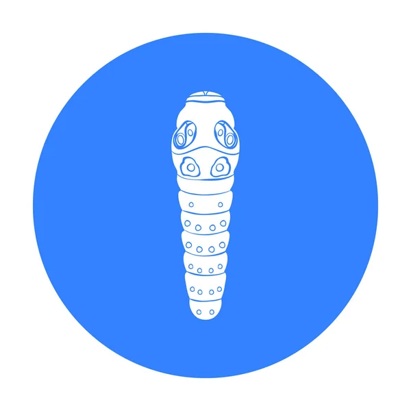 Ícone Caterpillar em estilo preto isolado no fundo branco. Insetos símbolo estoque vetor ilustração . — Vetor de Stock