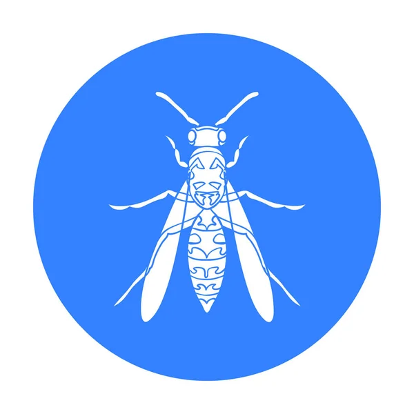 Icono de avispa en estilo negro aislado sobre fondo blanco. Ilustración de vector de stock de símbolos de insectos . — Vector de stock