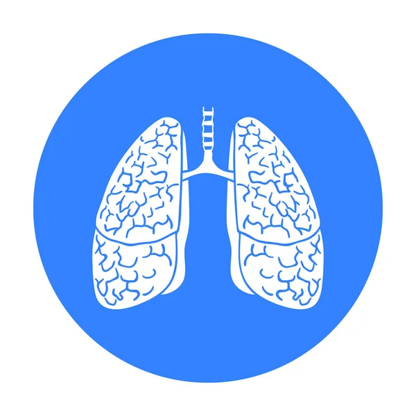 Icono de pulmones humanos en estilo negro aislado sobre fondo blanco. Organos humanos símbolo stock vector ilustración . — Archivo Imágenes Vectoriales