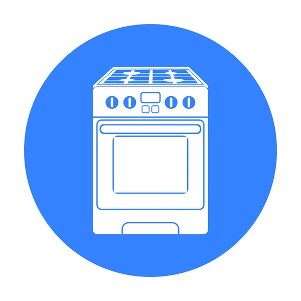 Cuisinière icône dans le style noir isolé sur fond blanc. Illustration vectorielle du symbole de l'appareil ménager . — Image vectorielle