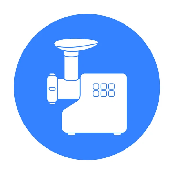 Elektrisches Fleischwolf-Symbol im schwarzen Stil isoliert auf weißem Hintergrund. Haushaltsgerät Symbol Aktienvektor Illustration. — Stockvektor