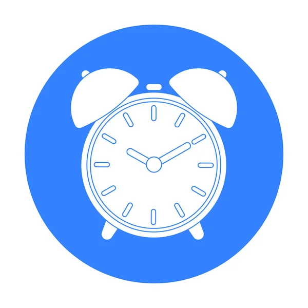 Icono de reloj despertador en estilo negro aislado sobre fondo blanco. Hotel símbolo stock vector ilustración . — Vector de stock