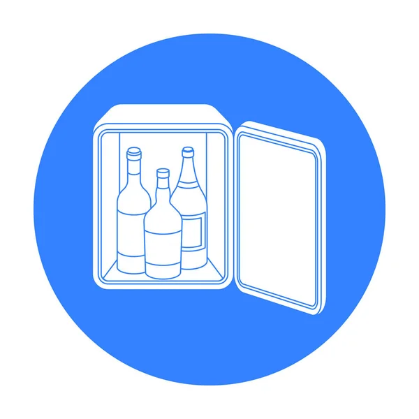 Mini bar pictogram in zwarte stijl geïsoleerd op een witte achtergrond. Hotel symbool voorraad vectorillustratie. — Stockvector