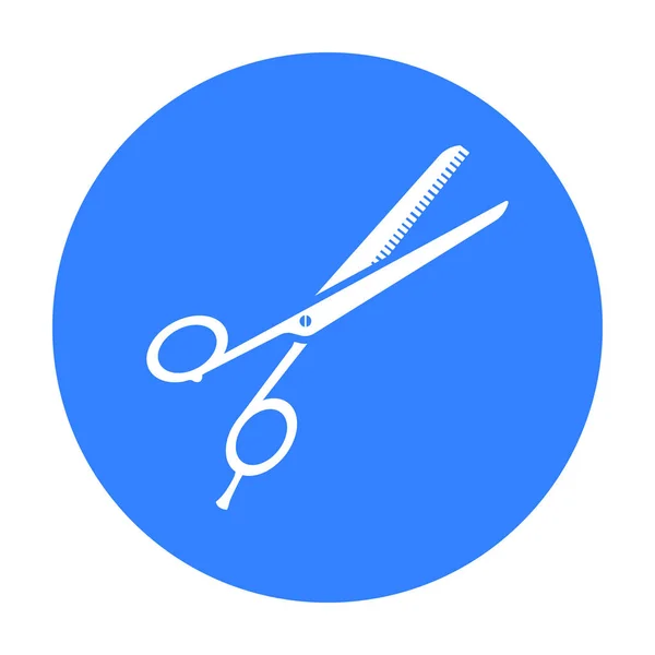 Efilační nůžky ikona v černém stylu izolovaných na bílém pozadí. Hairdressery symbol akcií vektorové ilustrace. — Stockový vektor