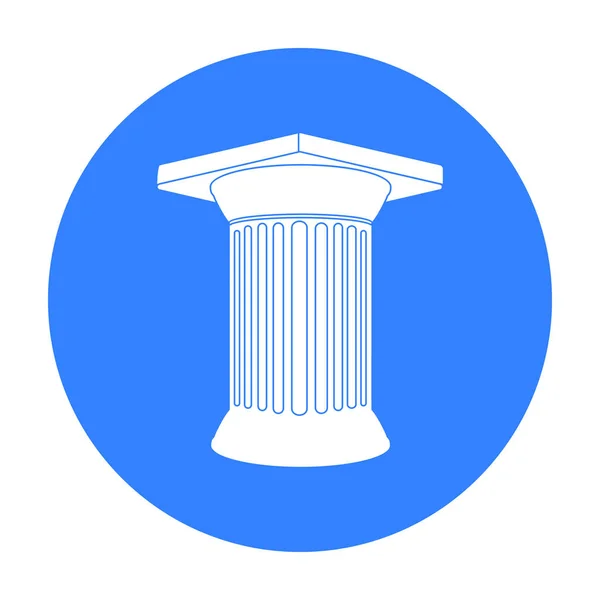 Antikes Säulensymbol im schwarzen Stil isoliert auf weißem Hintergrund. Griechenland Symbol Aktienvektor Illustration. — Stockvektor