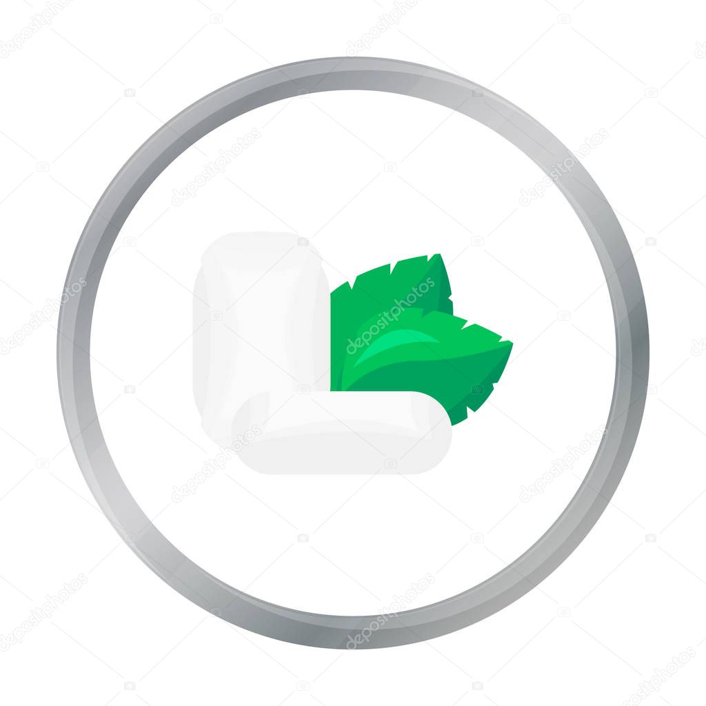 Mint chewing gum icon in cartoon style isolated on white background. Dental care symbol vector illustration. - stock vector