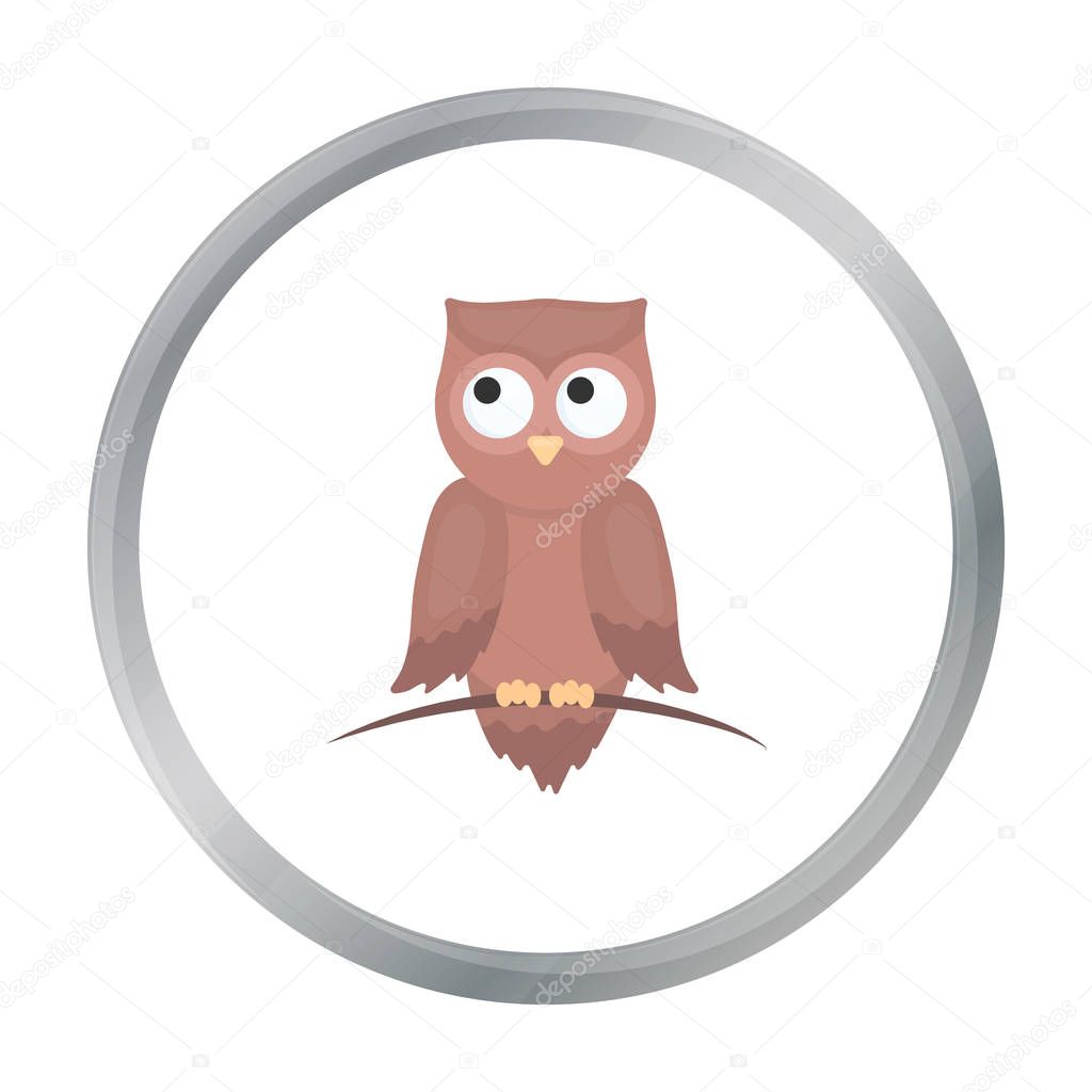 Owl icon cartoon. Singe animal icon from the big animals cartoon.
