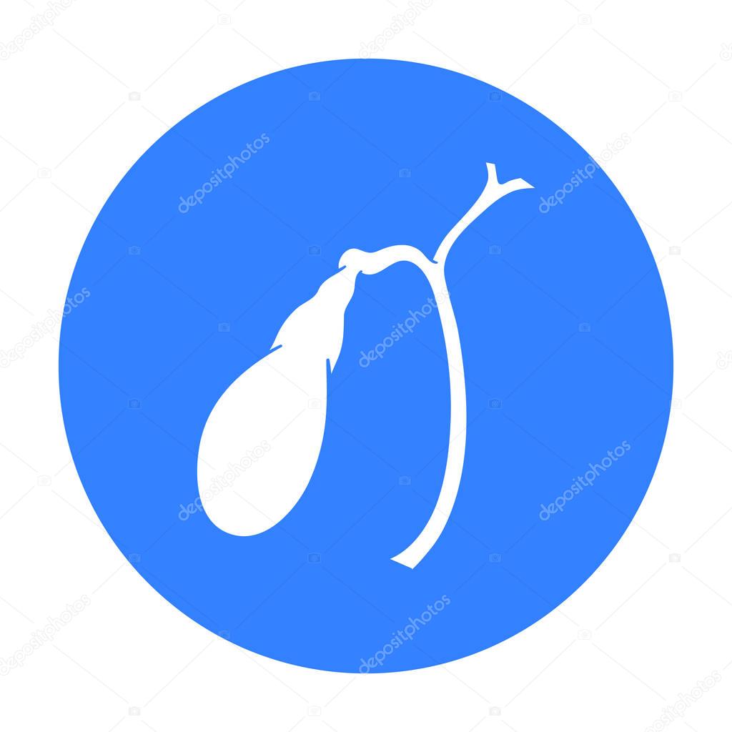 Human gallbladder icon in black style isolated on white background. Human organs symbol vector illustration.