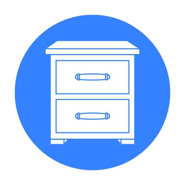 Başucundaki simge siyah stil beyaz arka plan üzerinde izole içinde. Mobilya ve ev iç sembol stok illüstrasyon vektör.