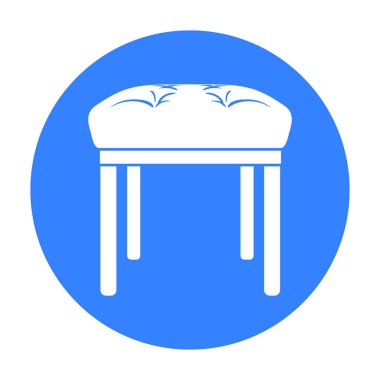 Dışkı simge siyah stil beyaz arka plan üzerinde izole içinde. Mobilya ve ev iç sembol stok illüstrasyon vektör.